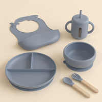 Produits pour bébés de qualité alimentaire, vaisselle personnalisée, bavoirs, biberons, bols à dîner, assiettes, ensemble d'alimentation pour bébés en silicone sans BPA