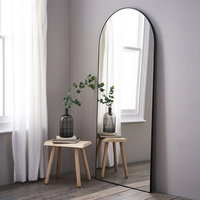 Miroirs décoratifs de style moderne, argentés, réglables, rectangulaires arrondis, pleine longueur, avec éclairage LED, pour usage commercial