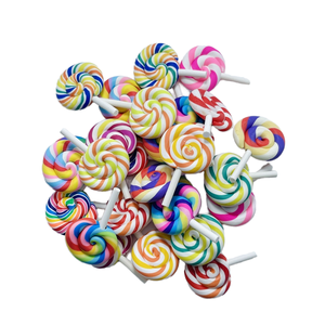 CHENXI 100 piezas 14 colores Dijes de plástico en espiral con forma de piruleta de 4 cm, hechos a mano, para decoración DIY infantil, colgantes para fundas de teléfono y joyería - Product Image 6