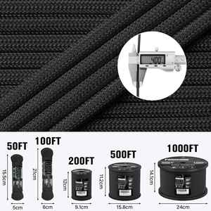 Cordon de parachute 550 lb 100ft 5/32, cordon de survie 4MM 7 brins, équipement de camping, escalade, polyester imperméable - Product Image 4