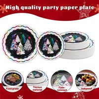 Assiettes en papier jetables de taille personnalisée au design élégant, fournitures de table pour fêtes, festivals, événements de Noël, pour la maison, certifiées BSCI