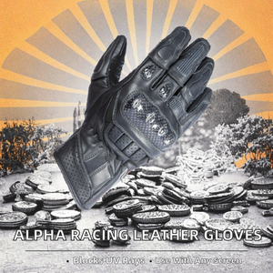 Gants de motocross Alpha Racing en cuir véritable personnalisés 2026, adultes, imperméables, écran tactile, protection UV, doigts complets, extérieur - Product Image 2