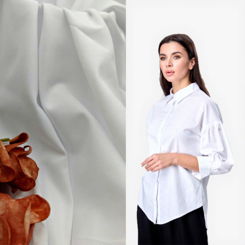 Multi-functional Textiles Fabric Supplier Wholesale Woven Stretch Bleached 120 GSM 58/60" Width Shirting Clothing Uniform Fabric