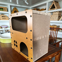 Maison à gratter pour chat en carton, griffoir tout-en-un, résistant à l'usure, sans perte de fibres, lit-caverne et jouet pour chats d'intérieur
