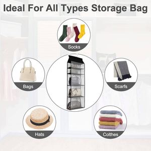 Transparent 5-Layer Wardrobe Storage Bag Non-Woven Visible Wall Mounted Closet Organizer Convenient Organized Storage Solution - Product Image 6