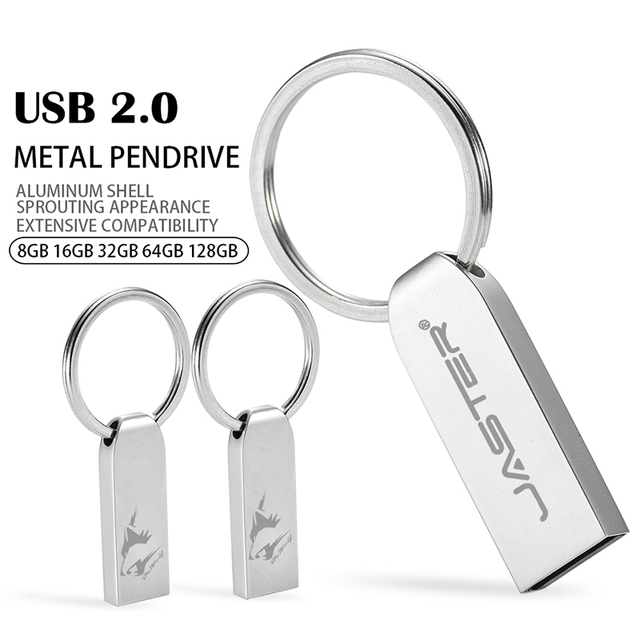 Metal USB Flash Drive Waterproof Large Data Storage USB Memory Stick High Speed Jump Pen Drive With Keychain