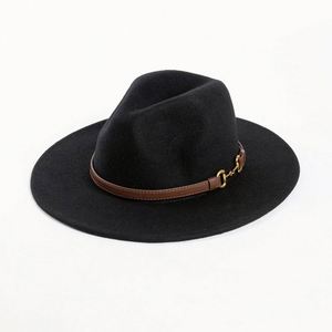 Wholesale Western Style 100% Wool Cowboy Fedora Hats With Belt High Quality Felt Hat - Product Image 2
