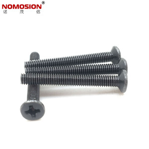 NOMOSION <b>Flat</b> Head <b>Screw</b> KM3*25 Metric Black Zinc Plated Carbon Steel Standard Thread For Electronics - Product Image 1