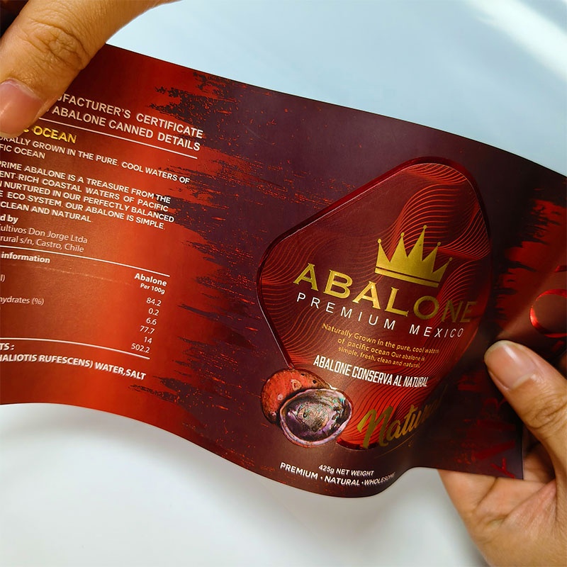 Custom Red Gold Foil Label Stickers for Cosmetic Packaging Hot Stamping Logo Labels