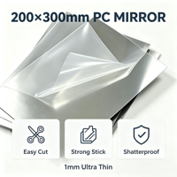 Film Miroir PC Auto-Adhésif en Gros 300*200mm 1mm RoHS Haute Clarté Film Protecteur pour Pièces de Miroir DIY Jouets et Meubles