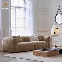 Canapé modulaire en tissu chenille pour salon, style bloc, profil bas, canapé nuage, combinaison libre, assise profonde
