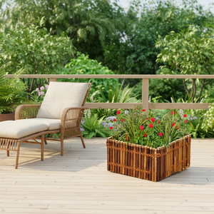 Grands pots à fleurs en <span class=keywords><strong>bambou</strong></span> <span class=keywords><strong>pour</strong></span> l'extérieur, décoration de jardin au sol, design moderne et simple, <span class=keywords><strong>pot</strong></span> à fleurs carré profond et écologique - Product Image 5