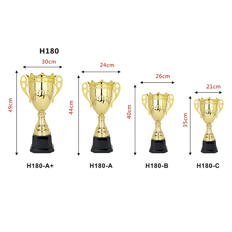 Trophy Cup New Designed Award Maßge schneiderte Trophäen Tassen und Medaillen Globe Beliebte Crystal Base Metal Trophy Cup