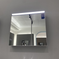 Table de maquillage éclairée WJL avec miroir - Coiffeuse murale moderne avec lavabo en céramique, entièrement en aluminium, 70 cm
