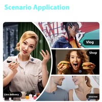 Mini microphone dynamique portable Plug-and-Play Clip-on sans fil pour les interviews d'enregistrement vidéo Boîte de micro portable rechargeable