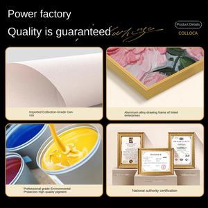 Pintura al Óleo Pintada a Mano <span class=keywords><strong>de</strong></span> Flor <span class=keywords><strong>de</strong></span> Peonía, Lienzo con Marco Metálico, Estilo Moderno y Simple, Textura Tridimensional para Restaurante - Product Image 3