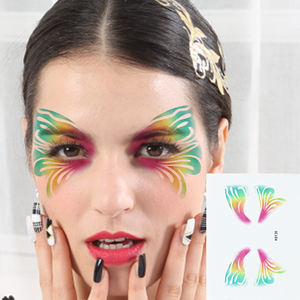 Personalizzato OEM eco-friendly lavabile faccia a farfalla <span class=keywords><strong>tatuaggi</strong></span> materiali di sicurezza trasferimento dell'acqua 10cm del corpo temporaneo del tatuaggio adesivo - Product Image 3