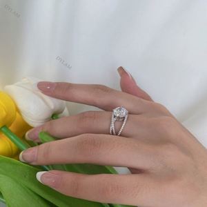 Dylam Best <b>Silver</b> <b>Ring</b> for Girlfriend Diamond Wedding Band Her Infinity Designer Small Engagement <b>Rings</b> Stunning <b>Set</b> Woman - Product Image 5