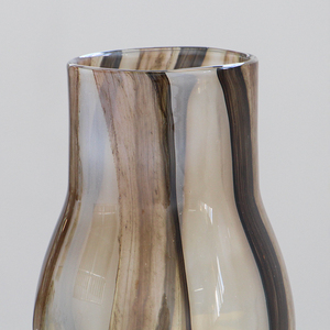 Vaso in Vetro Soffiato a Mano con Venature di <span class=keywords><strong>Legno</strong></span> Marrone e Forma Ondulata Classica, Vaso Decorativo <span class=keywords><strong>per</strong></span> Fiori, <span class=keywords><strong>per</strong></span> Casa e Centrotavola Matrimonio - Product Image 3