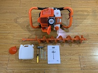 Tarière thermique 1,9 CV avec variété de forets au choix, homologuée CE, à double engrenage pour trous de poteaux