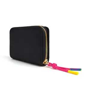 Paparazzi logo customized PA0112-B Fashion Id Card Holder Rfid Long color block zip Wallet women pu purse wallet for lady