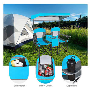 เก้าอี้ตกปลาชายหาดพับได้2คนพร้อมหลังคาสไตล์ทันสมัยกลางแจ้งแคมป์ปิ้งคู่ดวงจันทร์สำหรับใช้ในร่ม - Product Image 4
