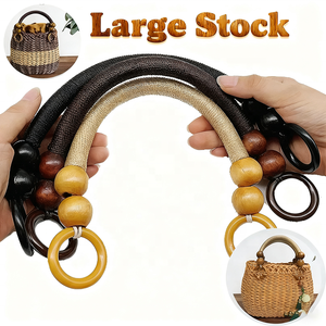 Đầy Màu Sắc Túi Gỗ Phụ Kiện Trang Trí Túi Xách Tự Làm Bằng Gỗ Bead Nylon Rope Xử Lý Sợi Dây Thừng Tay Cầm Bằng Gỗ Cho Túi Xách Dây Đeo Làm - Product Image 1