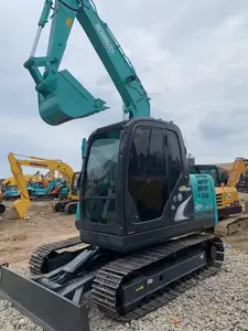 Kullanılan orijinal japonya KOBELCO sk75 mini ekskavatör satılık yüksek kalite 7ton ekskavatör kobelco