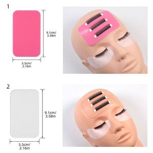 Plateau adhésif transparent rose jetable pour extensions de cils, support en silicone pour cils, palette pour colle à cils - Product Image 2
