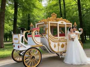 Carruaje Real de Caballos, Princesa Cenicienta, Vagón Eléctrico Turístico para Bodas, de Henan, China - Product Image 1