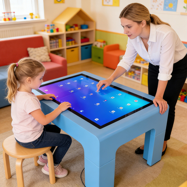 3 Day Delivery 32 43 Inch Blue Color Video Game Table Table Touchscreen Smart Device Table Interactive Education Games for Kids