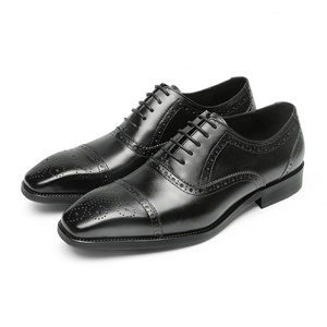 New Business Formal Square Lace-up Genuine Leather High-quality Top-<b>level</b> Designer Men's Dress Shoes Height Spring Summer - Product Image 2