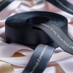 Ruban en satin écologique avec logo imprimé personnalisé en feuille d'or 3D pour emballage cadeau simple face et accessoires capillaires - Emballage INFFY (Gratuit - Product Image 2