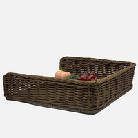 Panier de rangement pour fruits et légumes en rotin plastique durable de haute qualité OEM, panier de présentation pour supermarché