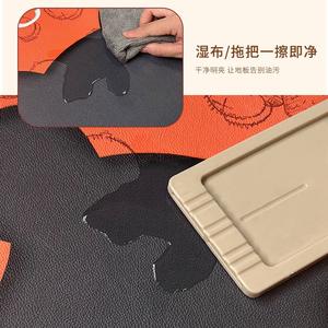 Tapete de PVC Rectangular con Patrón Geométrico Abstracto, Antideslizante, para Uso en Interiores, Lavable, Recortable, Diseño Moderno - Product Image 1