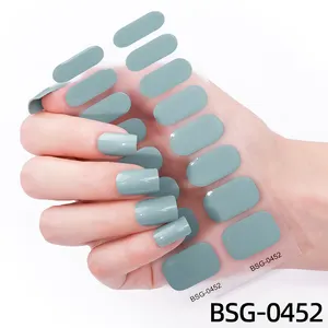 Long Lasting Wholesale Price Custom Logo Nail Wraps Solid Color Semi Cured Gel Nail Stickers With The UV Light