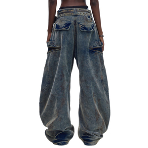 <span class=keywords><strong>Pantaloni</strong></span> Cargo da Uomo in <span class=keywords><strong>Velluto</strong></span> <span class=keywords><strong>a</strong></span> <span class=keywords><strong>Coste</strong></span> 100% Cotone Pesante, Stile Vintage Personalizzato con Lavaggio e Effetto Invecchiato, Gamba Larga con Zip - Product Image 2