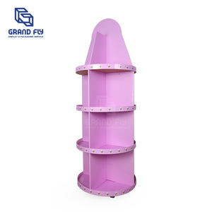 Estante de exhibición redondo de cartón extraíble de cuatro lados, estante con rueda para juguetes de peluche - Product Image 2