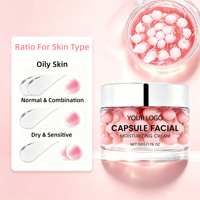 Crème hydratante pour le visage à l'acide hyaluronique en capsules, marque privée, anti-âge, blanchissante, réparatrice, soin de la peau du visage, crème gel au collagène