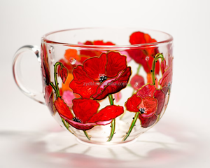 Ventes directes d'usine 2025 Meilleure vente sous la forme d'une <span class=keywords><strong>tasse</strong></span> en verre de fleur de <span class=keywords><strong>coquelicot</strong></span> pour utilisé lors du rassemblement des amis - Product Image 1