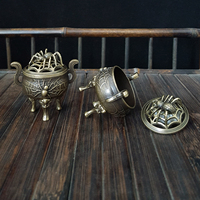 Brûleur d'encens en alliage de zinc bronze classique, porte-encens en métal personnalisé avec logo, pour la décoration de la salle de yoga, de la méditation ou du thé.