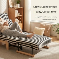 Canapé-lit convertible pliable pour petits appartements, salon et balcon - Cadre métallique pliable multifonctionnel à une place
