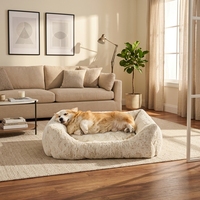 Fournisseur d'animaux de compagnie Vente en gros de luxe durable Rectangle rond pour chien Lit pour chat Lit pour chien lavable Chaud Doux Respirant