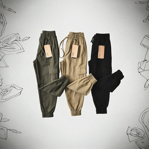 Pantalon cargo tricoté sur mesure pour homme, anti-plis, respirant, séchage rapide, écologique, tendance, multi-poches, en tissu uni - Product Image 3