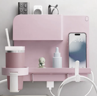Étagère murale multifonctionnelle flottante pour chevet, organiseur mural sans perçage pour chargeur de téléphone et télécommande