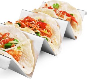 סיטונאי בנות 4-חבילות-נירוסטה לעמוד מתלה תנור בטוח מחזיקי טאקו - Product Image 3