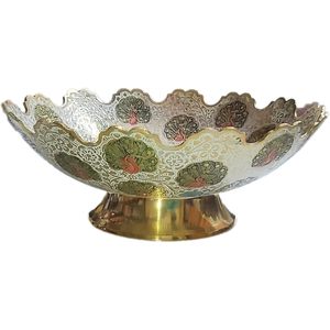 PARIJAT artesanía bellamente hecha a mano diseñador latón decorativo fruta seca cuenco multicolor utensilios de cocina decoración del hogar - Product Image 2