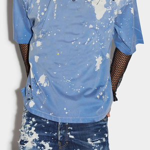 Camiseta OEM para Hombre, Estilo Vintage, Desgastada, con Logotipo Personalizado, de Algodón, Estilo Hip Hop - Product Image 4