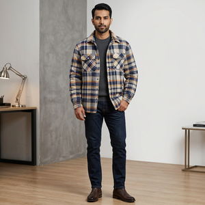 New Design Comfortable Warm <b>Professional</b> <b>Light</b> Weight High Quality Men Flannel Jacket Made Pakistan Jacket for Man, Man Jacket - Product Image 1