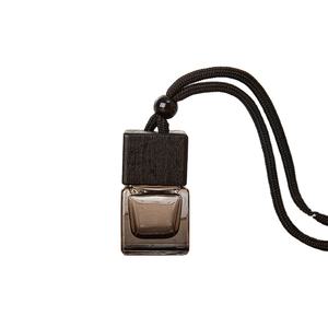 8ML Black Hollow Metal Lid Square Hanging <b>Car</b> Interior <b>Diffuser</b> Bottle Pendant - Product Image 3